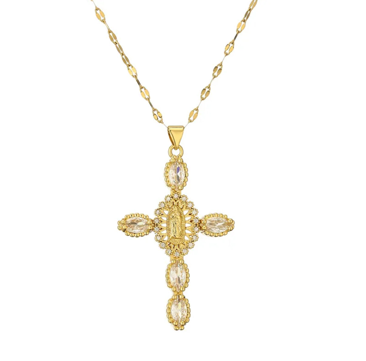 Collar Cruz Olivo Clear