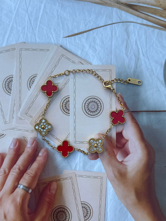 Pulsera Trébol roja