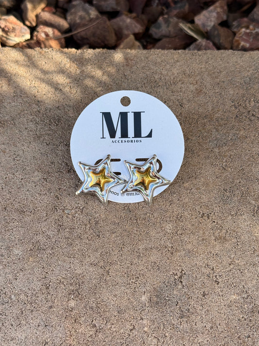 Aretes ESTRELLA BICOLOR